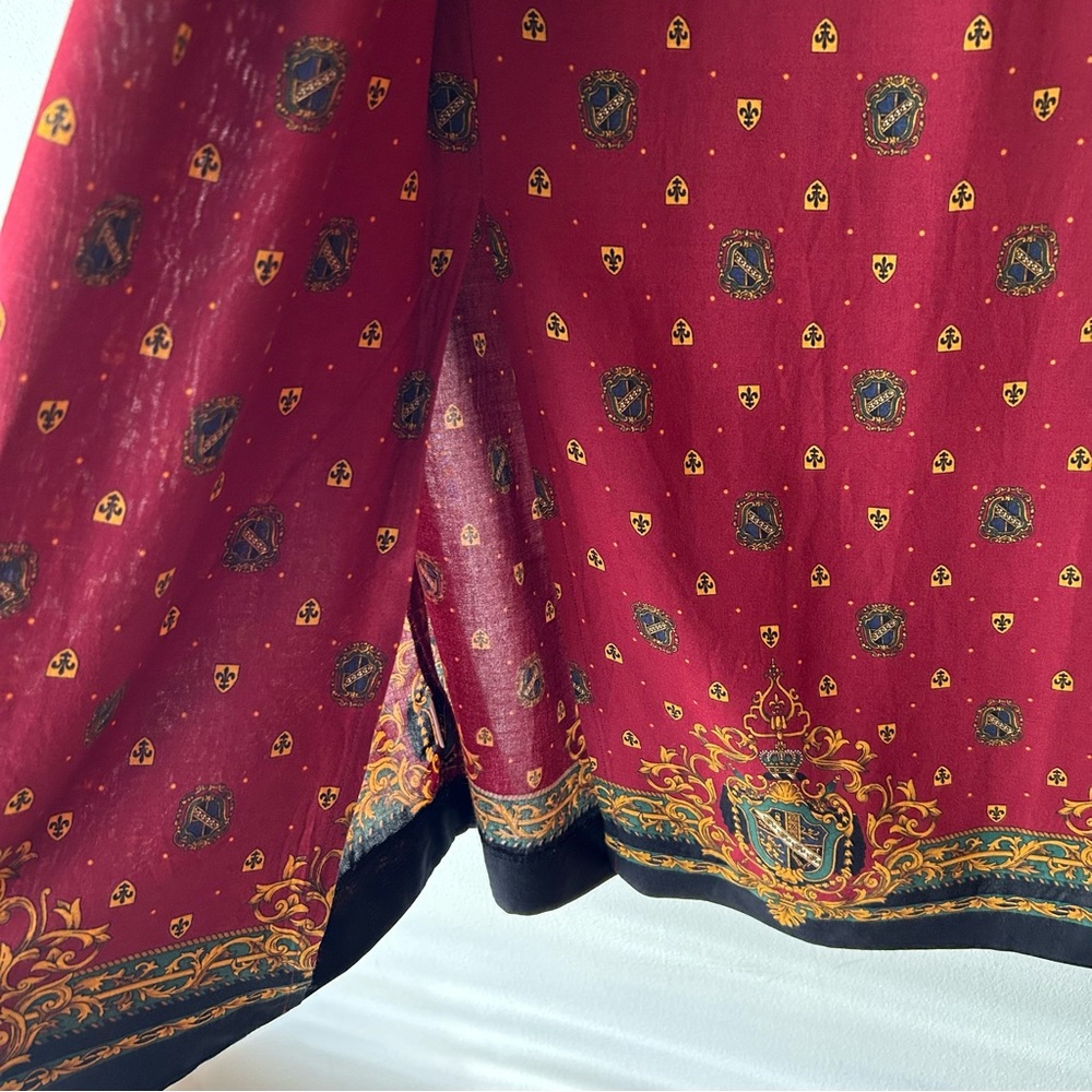 Pendleton Classic Vintage Signature Crest Crown Wrap Maxi Skirt Red Gold 12 - Picture 5 of 14